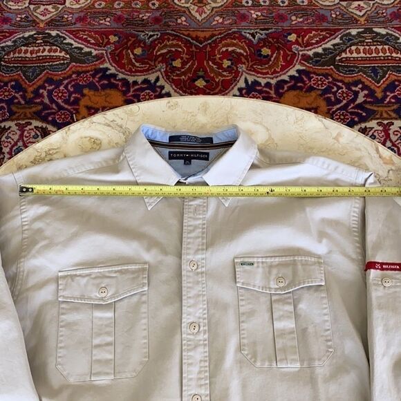 Tommy Hilfiger Khaki Cotton Oversized Shirt - Picture 9 of 11